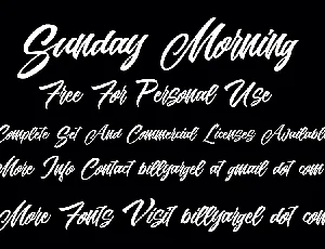 Sunday Morning Personal Use font