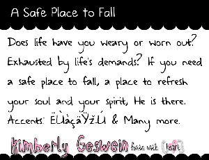 A Safe Place to Fall font