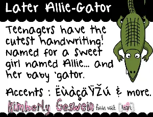 Later Allie-Gator font