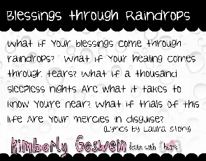 Blessings through Raindrops font