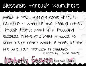 Blessings through Raindrops font