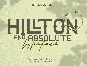 Hillton And Absolute Display font