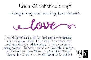 KG Satisfied Script font