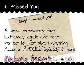 I Missed You font