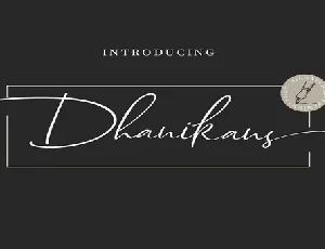 Dhanikans Signature 2 font