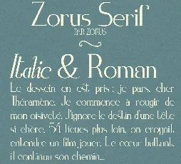 Zorus Serif font