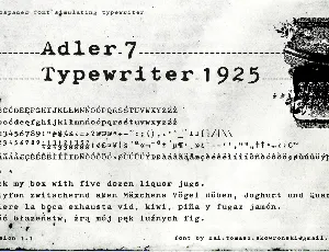 Adler 7 Typewriter 1925 font