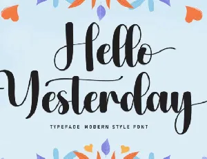 Hello Yesterday Script font