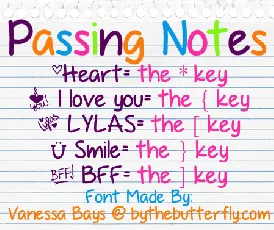 Passing Notes font