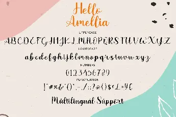 Hello Amellia - Demo font