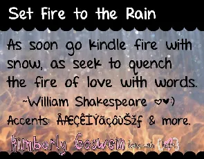 Set Fire to the Rain font