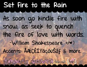 Set Fire to the Rain font