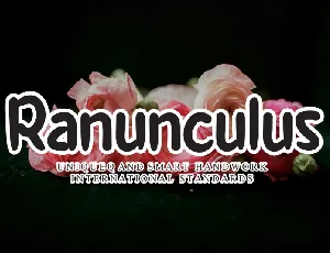 Ranunculus Flower Handwritten font