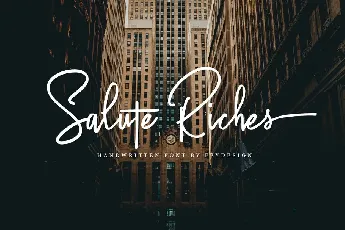 Salute Riches Handwritten font