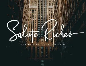 Salute Riches Handwritten font