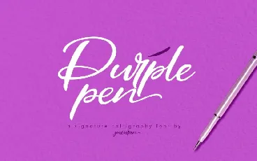 Purple Pen Script font