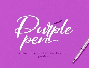 Purple Pen Script font