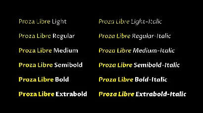 Proza Libre font