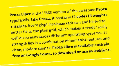 Proza Libre font