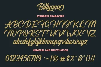 Billyana Bold Script font