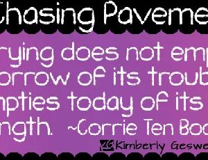 KG Chasing Pavements font