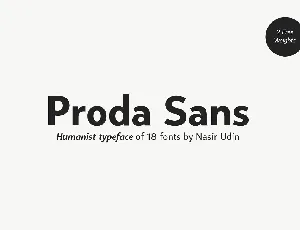 Proda Sans Serif font