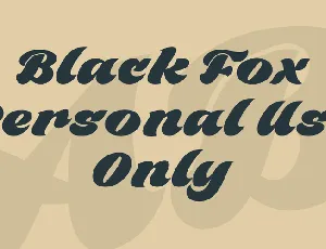 Black Fox Personal Use Only font