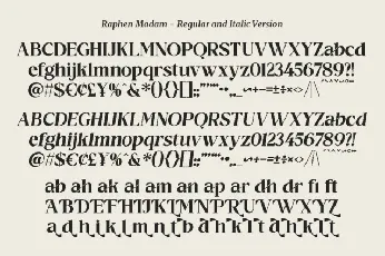 Raphen Madam font