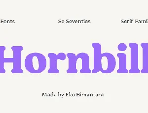 Hornbill Personal Use font