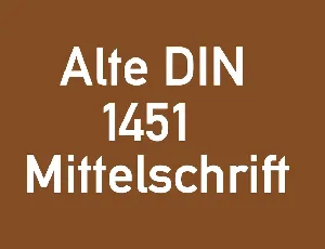 Alte DIN 1451 Mittelschrift font