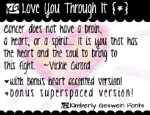 KG Love You Through It font