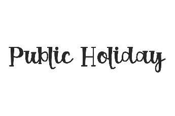 Public Holiday font