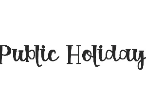 Public Holiday font