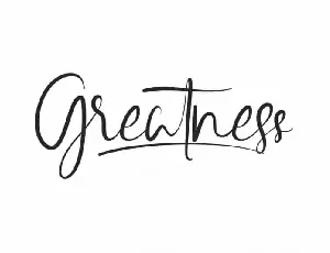 Greatness Calligraphy font