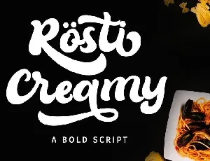 RÃ¶sti Creamy Bold Script font