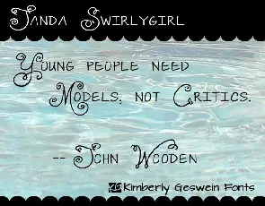 Janda Swirlygirl font