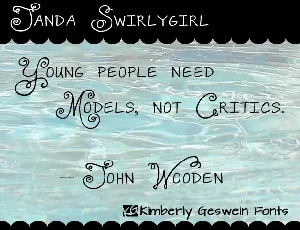 Janda Swirlygirl font