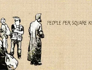 People per square kilometer font