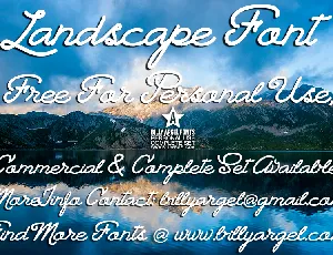 Landscape PERSONAL USE font