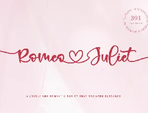 Romeo Juliet - Personal Use font