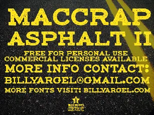 maccrap asphalt II PERSONAL USE font