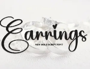 Earrings Script font