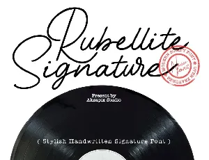 Rubellite Signature font