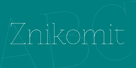 Znikomit font