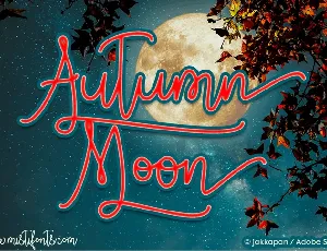 Autumn Moon Script Free font