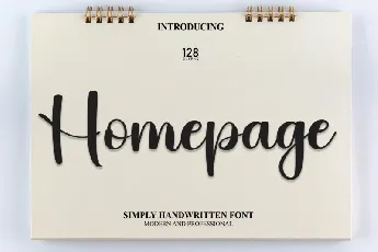 Homepage Script font