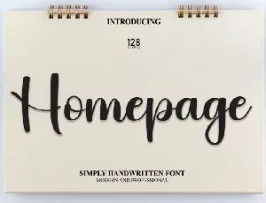 Homepage Script font