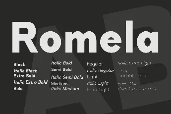 Romela font