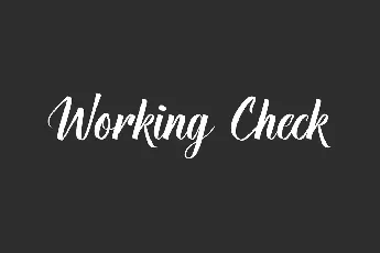 Working Check Demo font