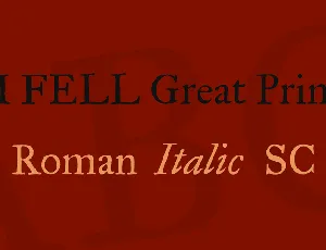 IM FELL Great Primer font